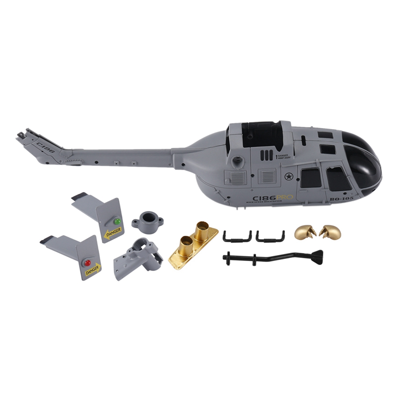 Rc Helicopter Coaxial - ชุดฝาครอบเชลล์สำหรับเครื่องบิน C-186 C186เฮลิคอปเตอร์ควบคุมรีโมตอุปกรณ์เสริมสำหรับโดรนเครื่องบินสีเทา