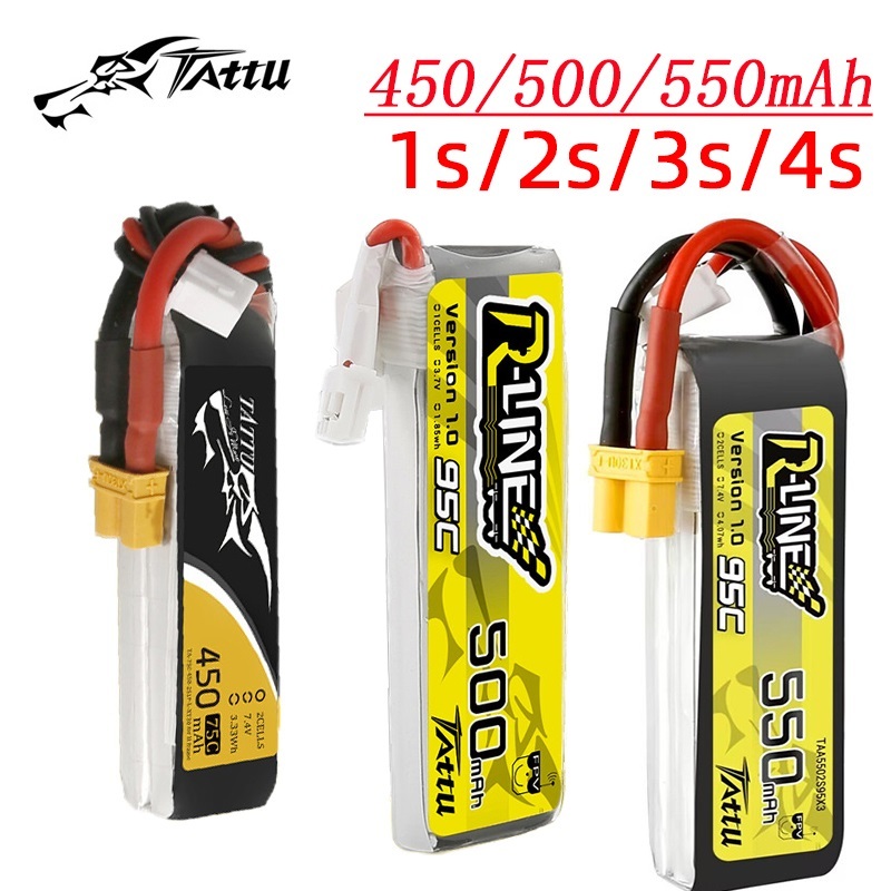 Rc Helicopter Parts - แบตเตอรี่ Tattu ใหม่450/500/550mAh 75/95C 3.7/3.8/7.4/11.1/14.8V Lipo