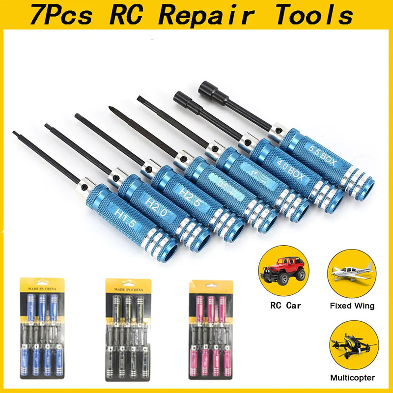 ชุดไขควงหกเหลี่ยม RC 7 ชิ้น ขน - Rc Helicopter Tool Kit บทวิจารณ์และราคา